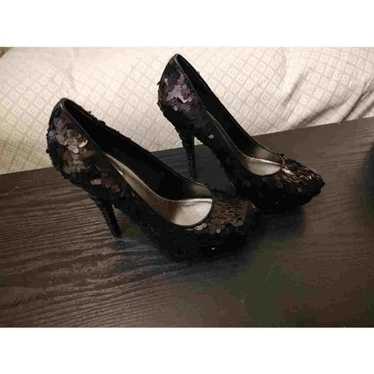 Rachel Roy black sequin designer pumps 9