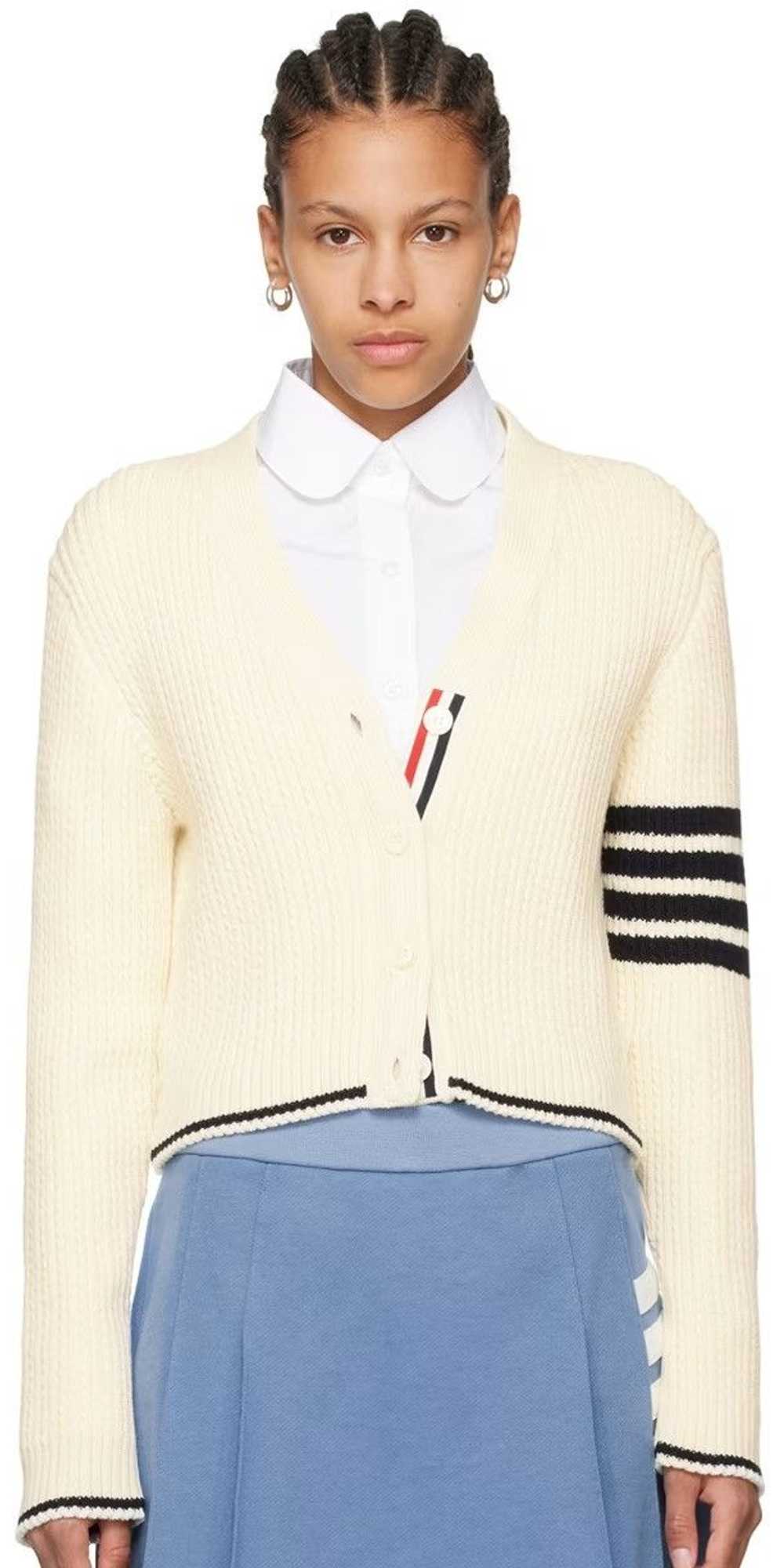 Thom Browne o1s22i1n0924 "Merino Wool 4-Bar Cardi… - image 1