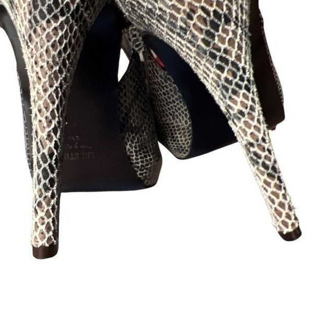 New Colin Stuart Snake Skin Embossed Peep Toe Str… - image 7