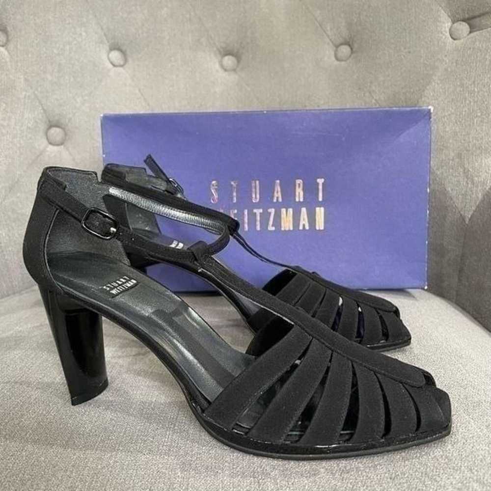 STUART WEITZMAN Strappy Black Sandals Heels 7.5 - image 2