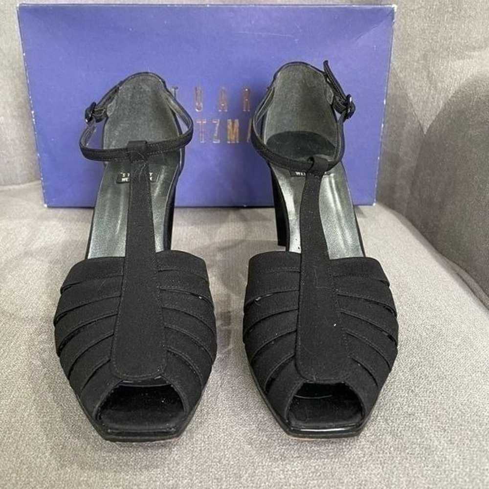 STUART WEITZMAN Strappy Black Sandals Heels 7.5 - image 6