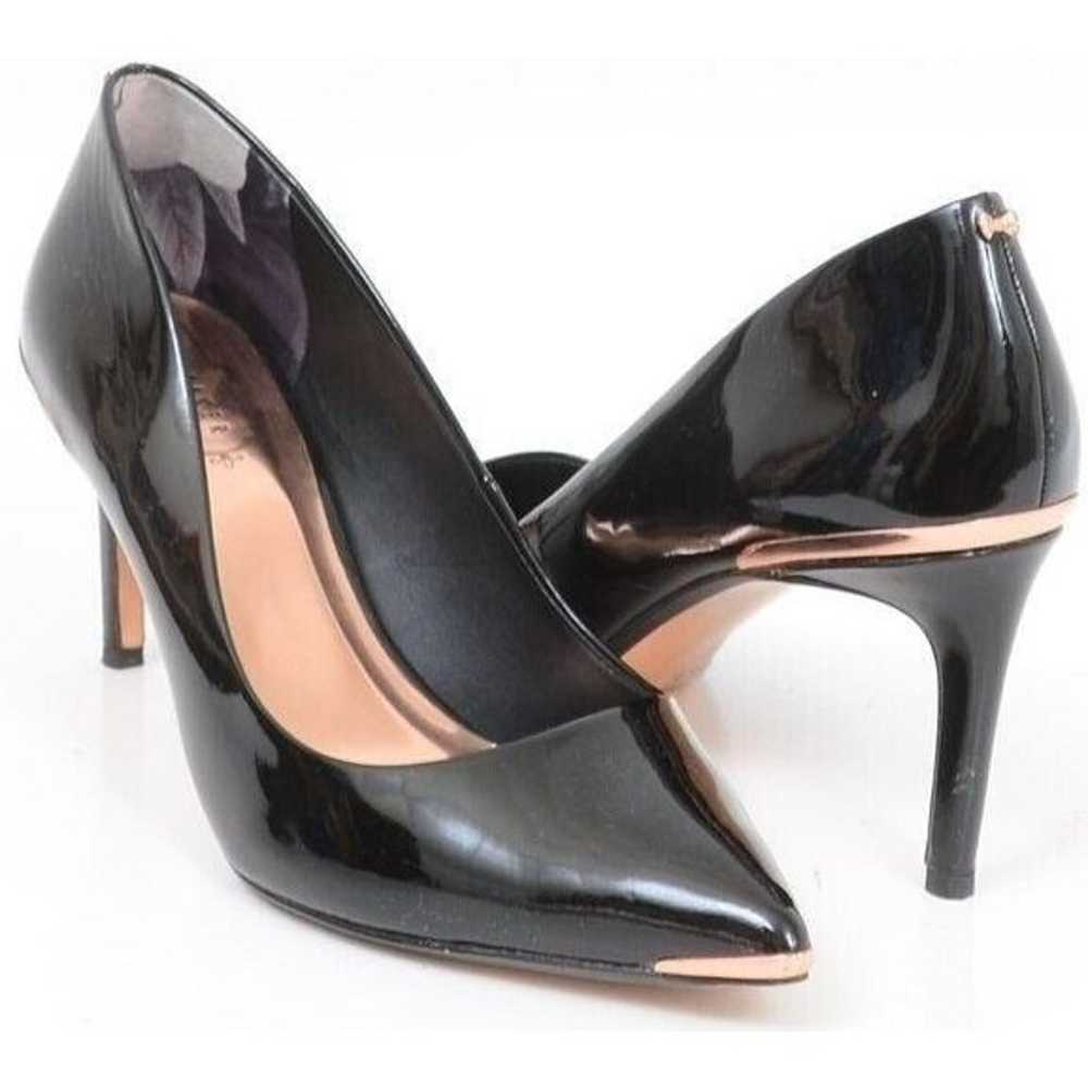 TED BAKER LONDON Wishiri Black Pat Pointy Toe Sti… - image 1