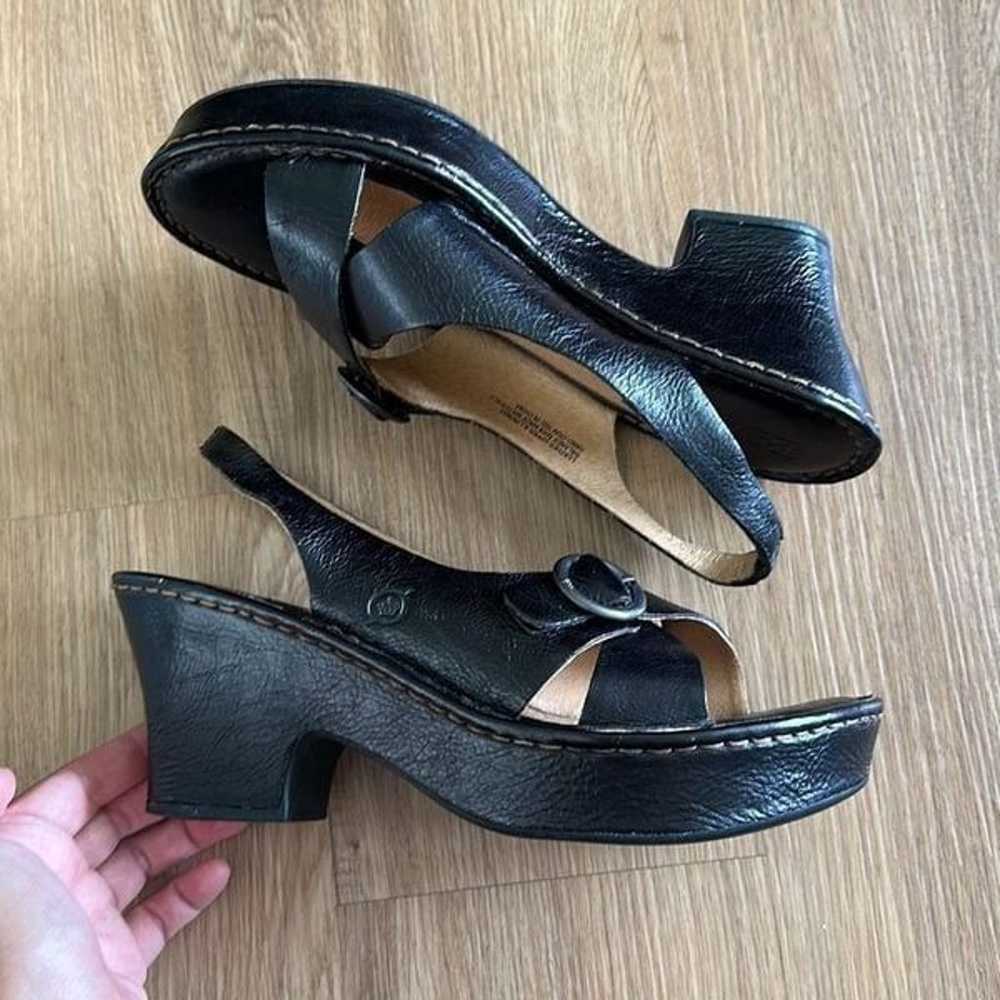 Born Leather Slingback Block Heel Sandals Women S… - image 2