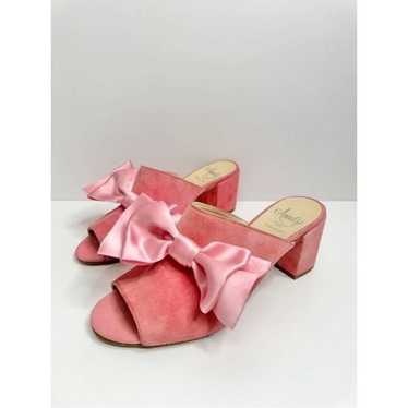 Amalfi Mules Womens Size 7 Pink Suede Leather Sli… - image 1