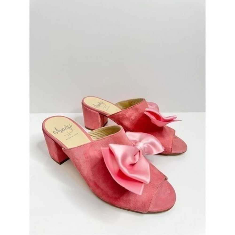 Amalfi Mules Womens Size 7 Pink Suede Leather Sli… - image 2