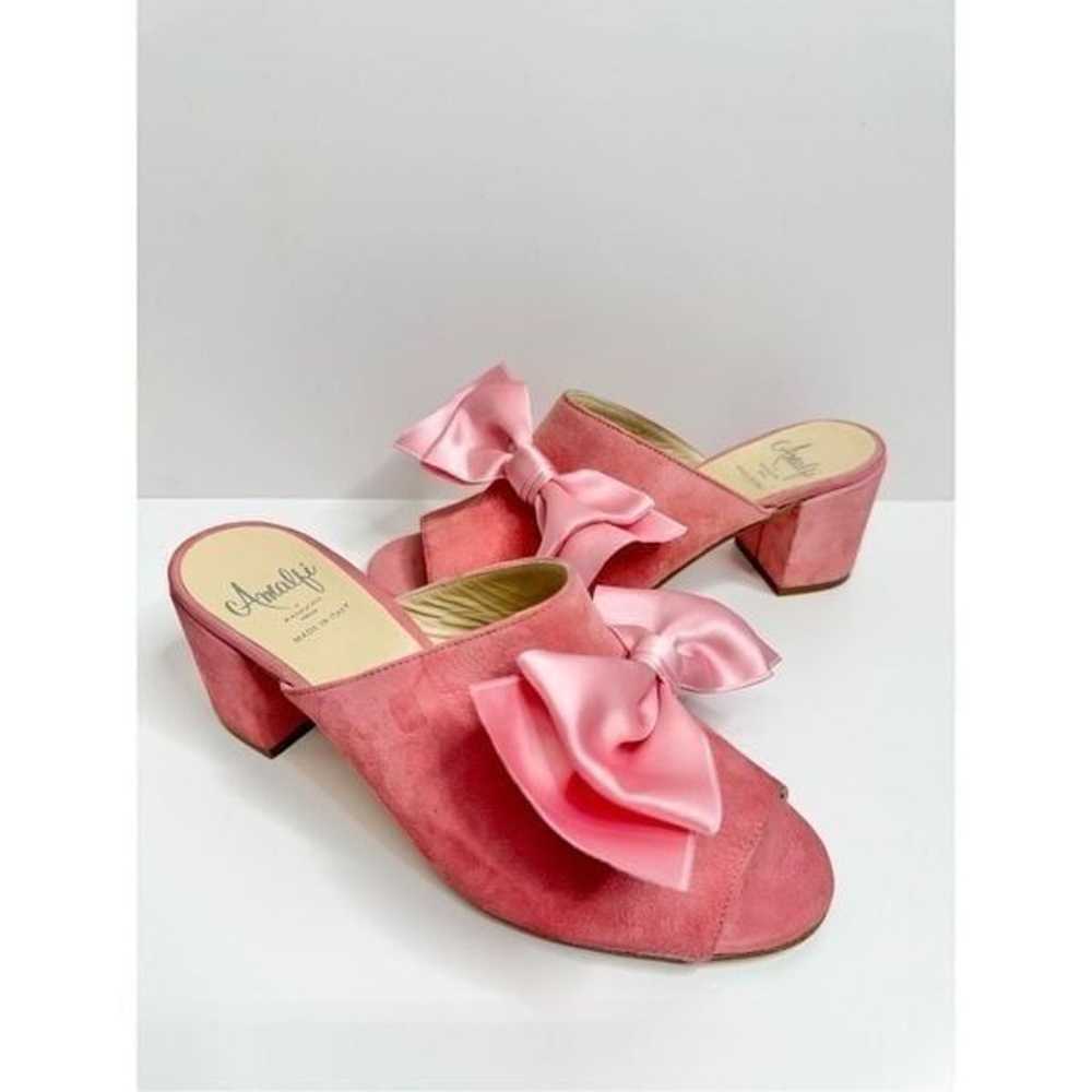 Amalfi Mules Womens Size 7 Pink Suede Leather Sli… - image 4