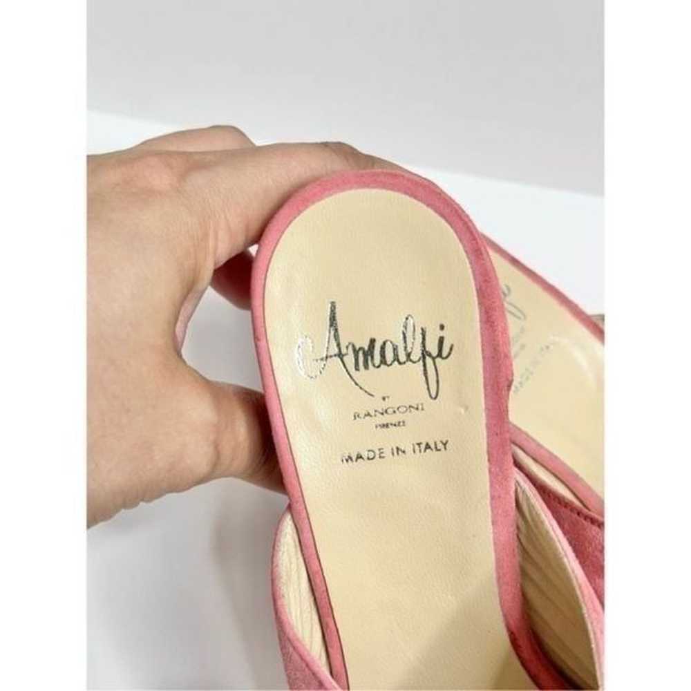 Amalfi Mules Womens Size 7 Pink Suede Leather Sli… - image 8