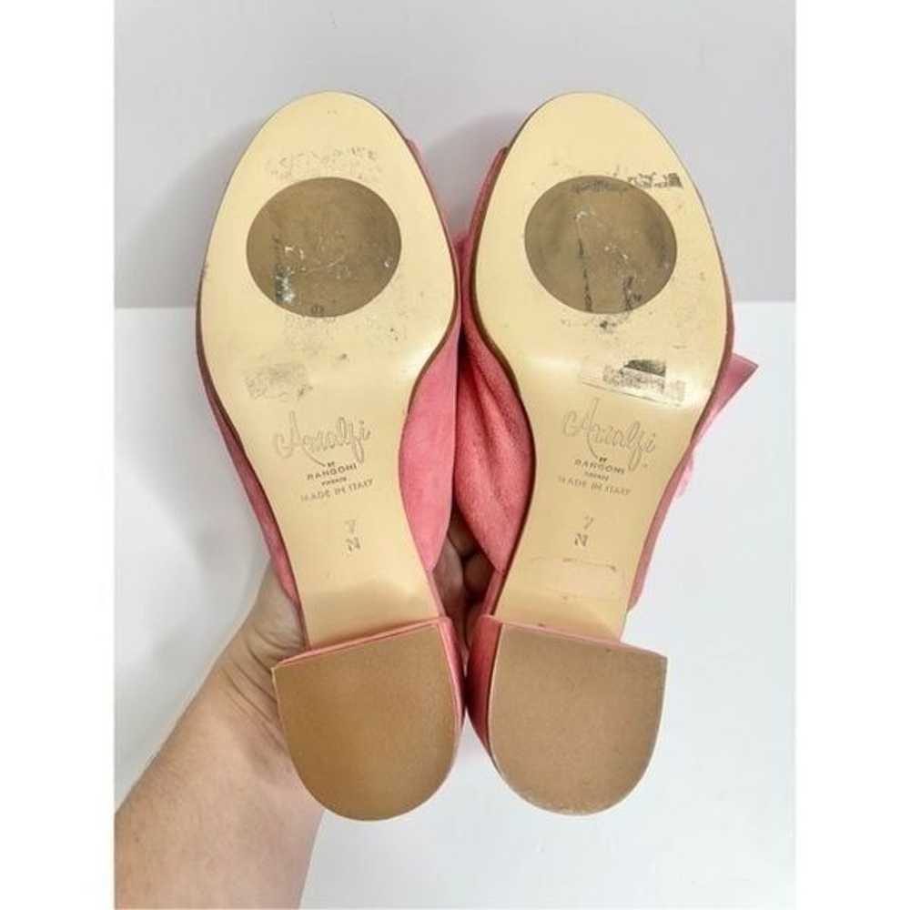 Amalfi Mules Womens Size 7 Pink Suede Leather Sli… - image 9