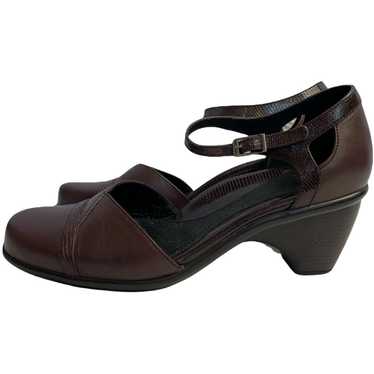 Dansko Brown Leather Heel Mary Jane Shoes Size 39 