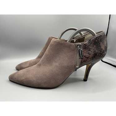 MICHAEL KORS CLARA Dark Dune Suede Snake Print He… - image 1