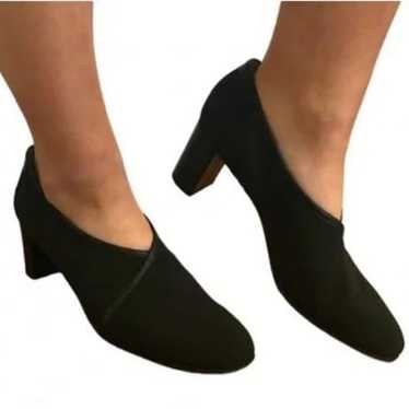 Taryn Rose Italian Black Block Kitten Heels Sock … - image 1