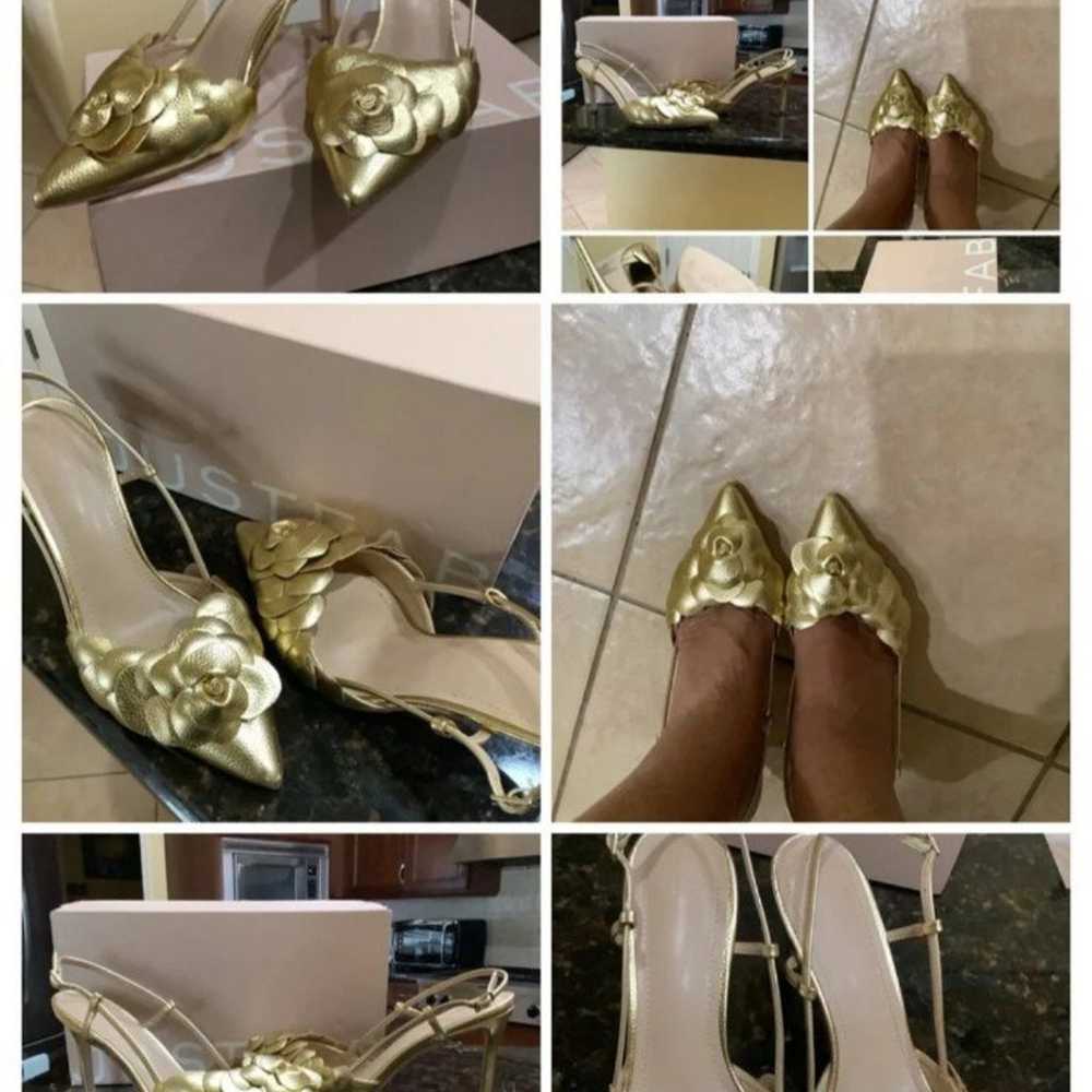 Stilettos by Just Fab Gold flower toe 8.5 - image 10