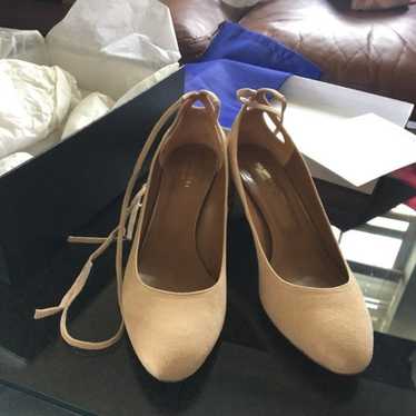 Aquazzura nude suede pumps