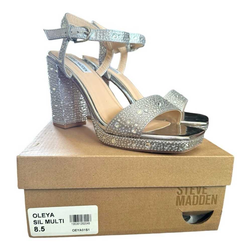 Steve Madden Silver Oleya Sandal platform rhinest… - image 2