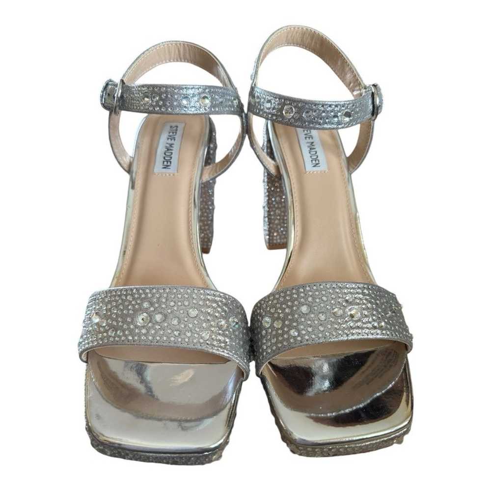 Steve Madden Silver Oleya Sandal platform rhinest… - image 3