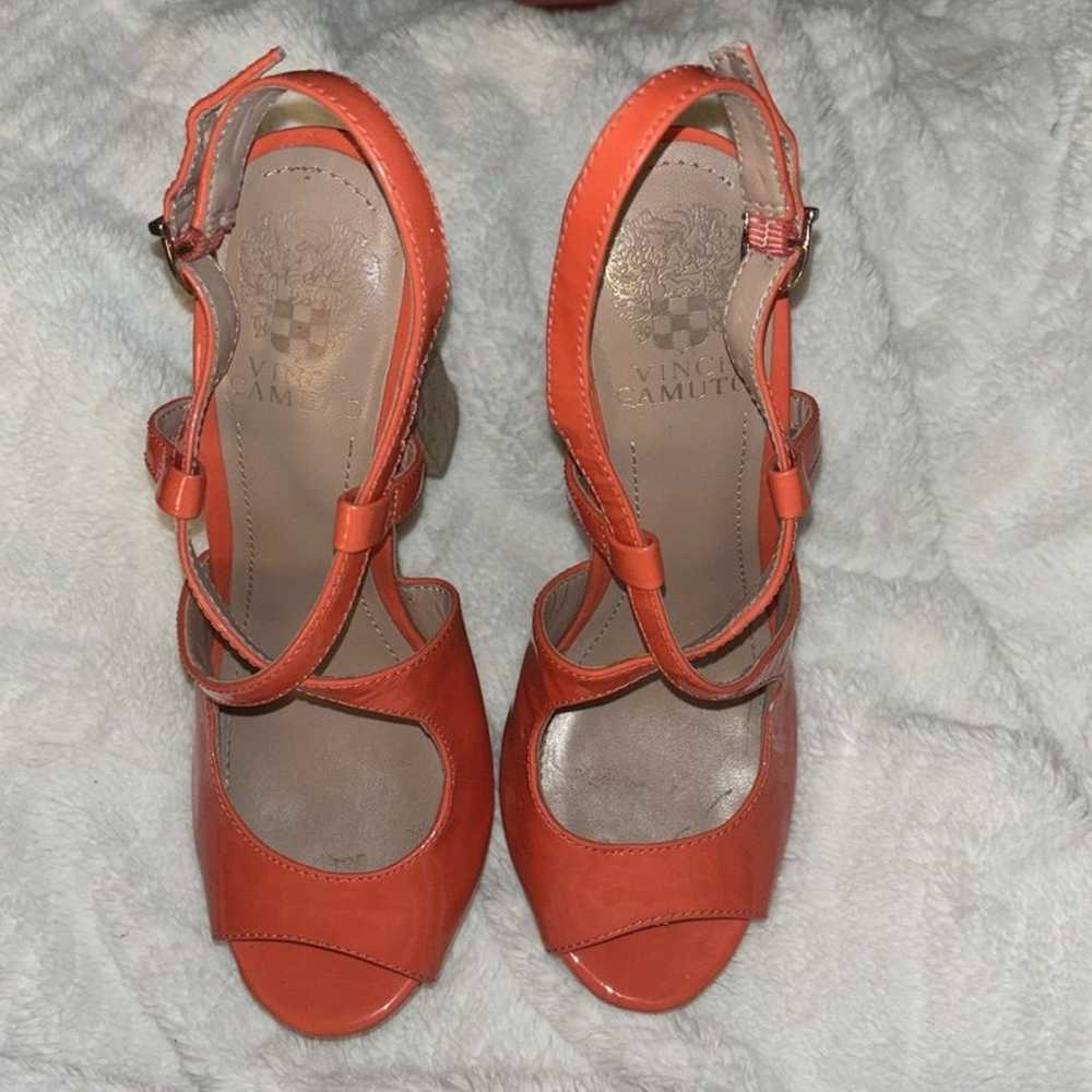 Vince Camuto Cork Platform Coral Patent Leather H… - image 5