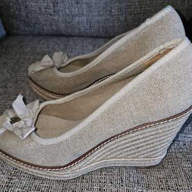 Tory Burch Jackie Peep-Toe Espadrille Wedge