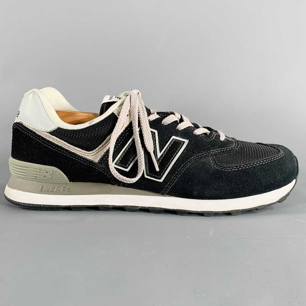 New Balance Classic 574 Black Grey Mesh Suede Sne… - image 2