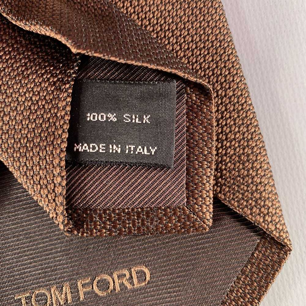 Tom Ford Brown Textured Silk Tie - image 4