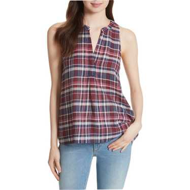 Joie NWT Joie Aruna Plaid Sleeveless Blouse In Dar