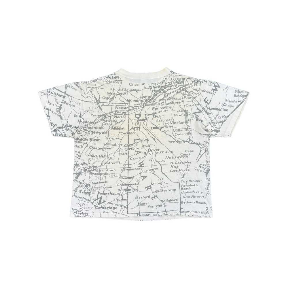 Vintage Vintage 90s Delaware map all over print t… - image 7