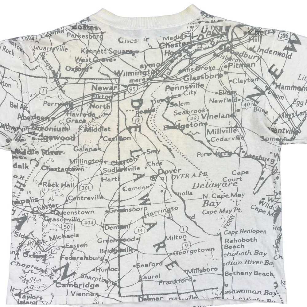 Vintage Vintage 90s Delaware map all over print t… - image 8