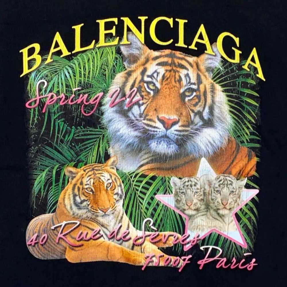 Balenciaga Balenciaga logo tiger jungle print rou… - image 3