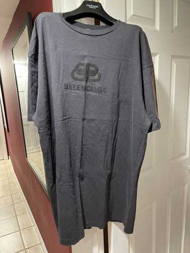 Balenciaga Washed Black Oversized BB Logo Tee