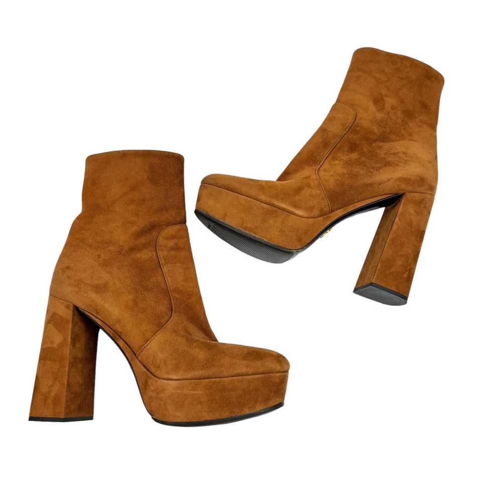 Prada Prada Suede Block Heel Platform Ankle Boots… - image 7