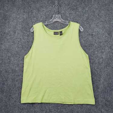 Vintage Womens XL Scoop Neck Casual Knit Green Ta… - image 1