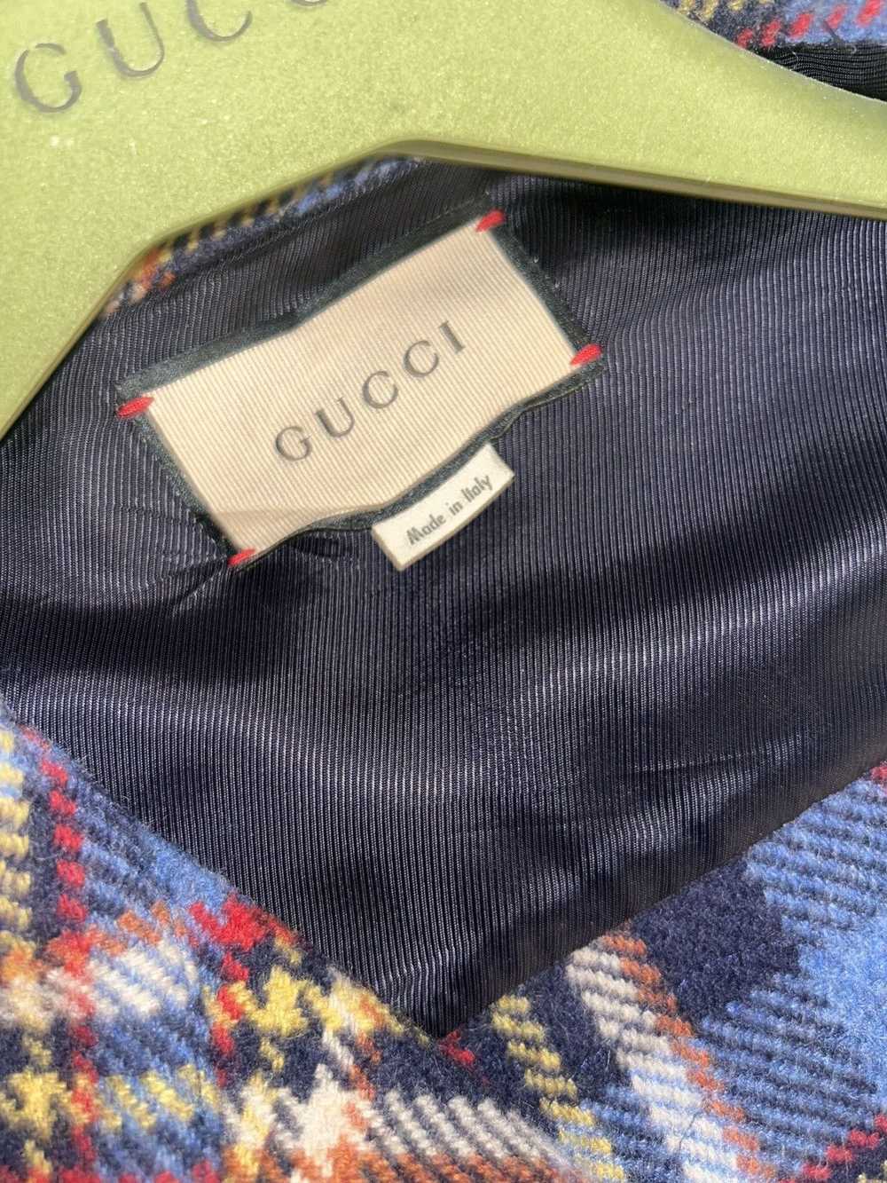 Gucci GUCCI Tiger Patch Checked Shirt Jacket - image 6