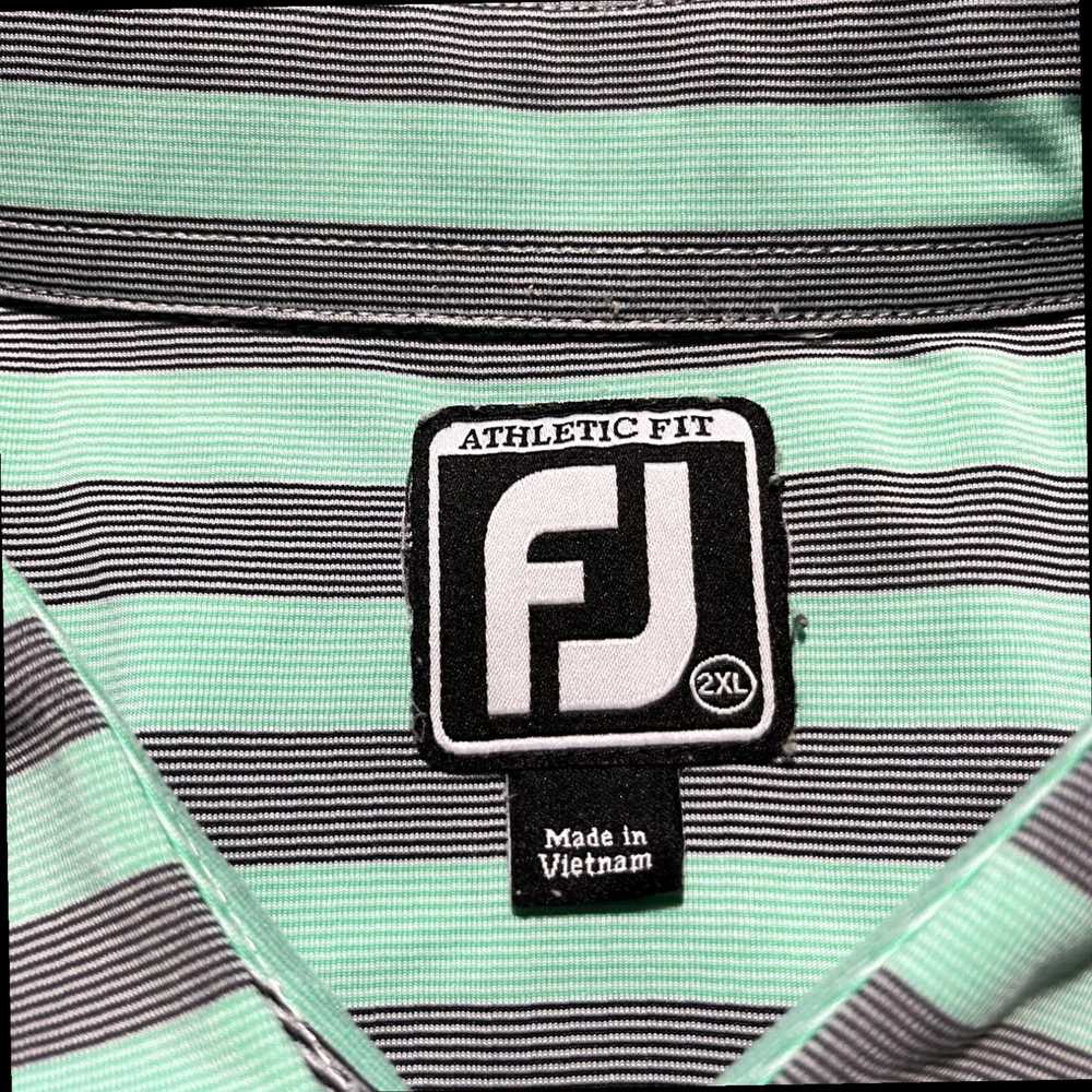 Footjoy Men's XXL 2XL Green Stripe Golf Polo Shir… - image 6