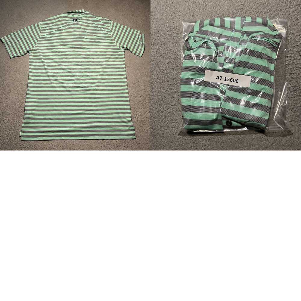 Footjoy Men's XXL 2XL Green Stripe Golf Polo Shir… - image 8