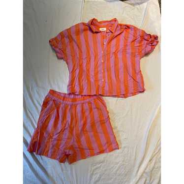 Xirena Xirena Size XL Pomelo Stripe Teddy Shirt &… - image 1