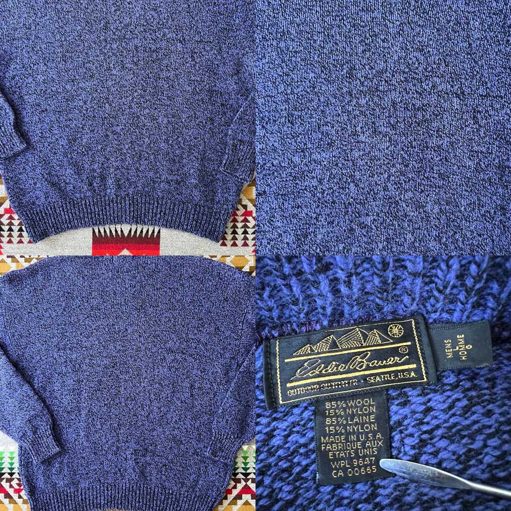 Eddie Bauer Classic Crew Neck Pullover Blue USA M… - image 8