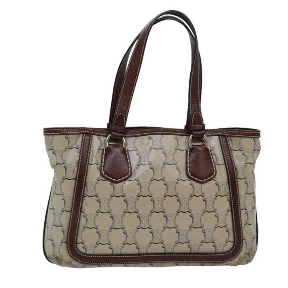 Celine CELINE Paris Macadam Canvas Tote Bag Beige - image 1