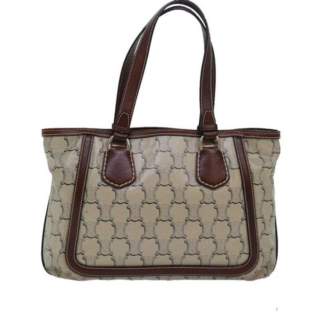 Celine CELINE Paris Macadam Canvas Tote Bag Beige - image 2