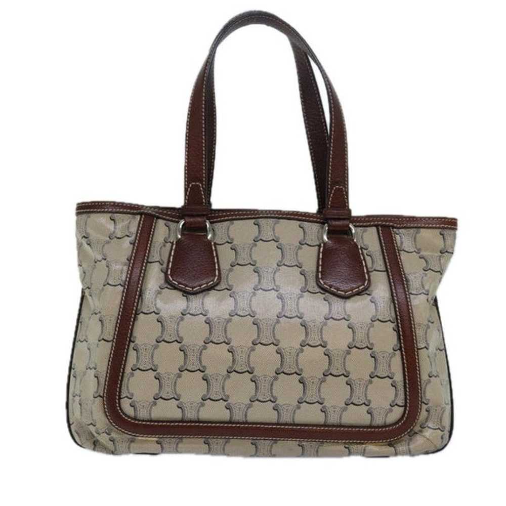 Celine CELINE Paris Macadam Canvas Tote Bag Beige - image 3