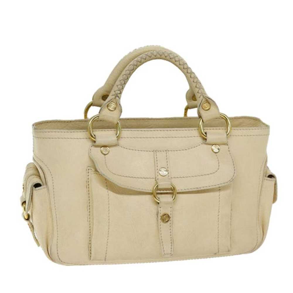 Celine CELINE Boogie bag Hand Bag Leather Beige - image 1