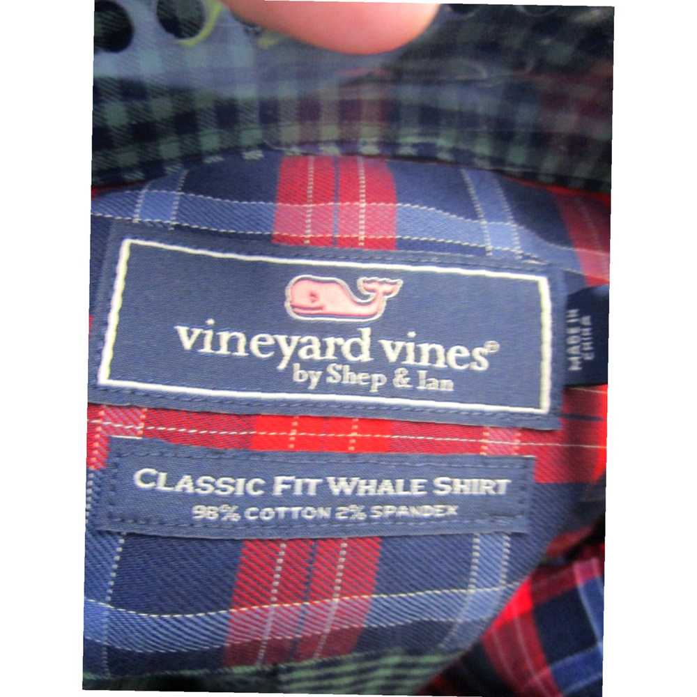 Vineyard Vines Whale Button Up Green Patchwork Cl… - image 6