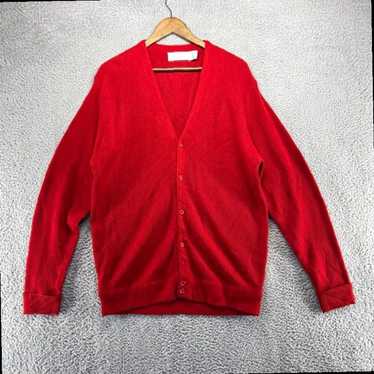 Bill Blass Authentic Preppy Red Cardigan Knit Bla… - image 1