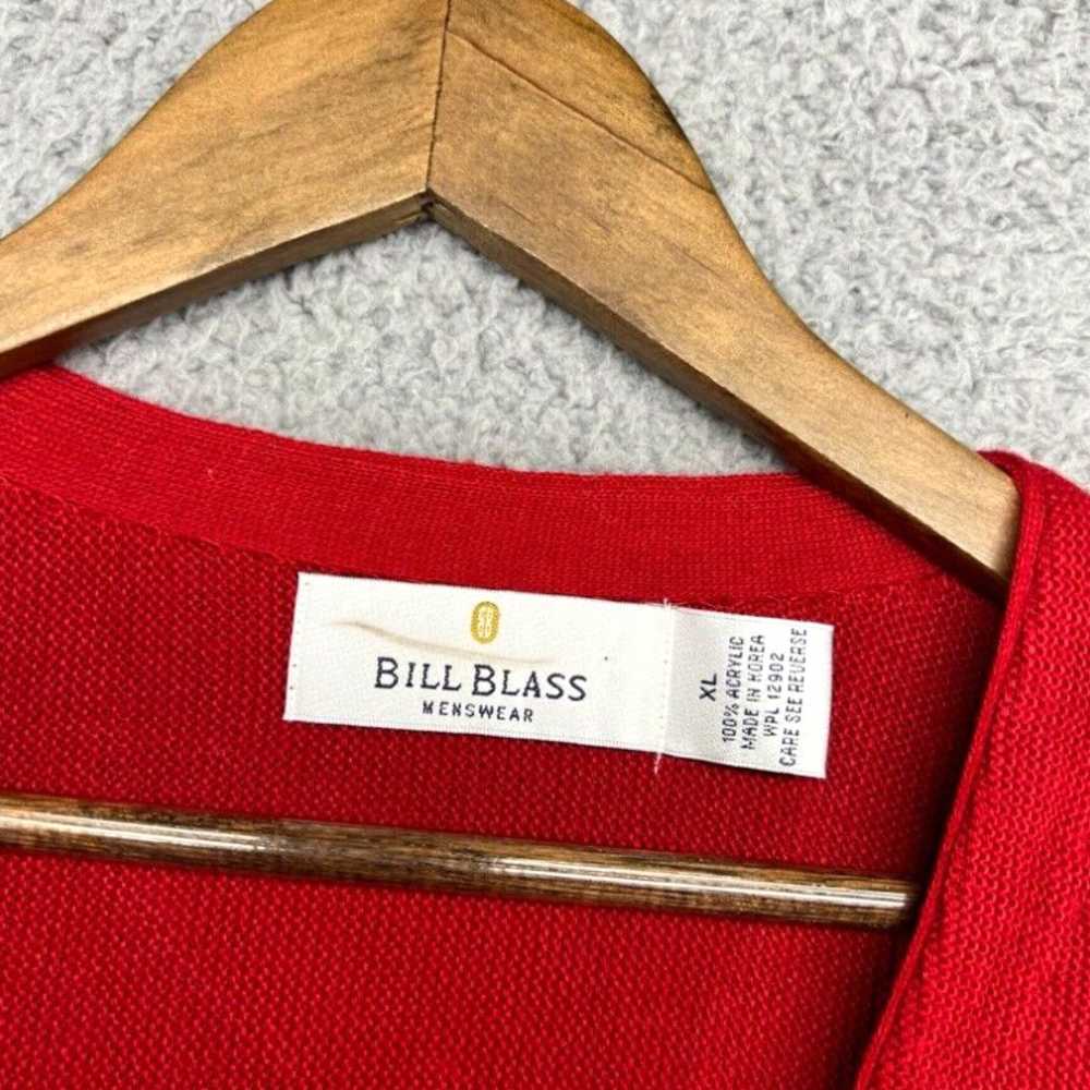 Bill Blass Authentic Preppy Red Cardigan Knit Bla… - image 6