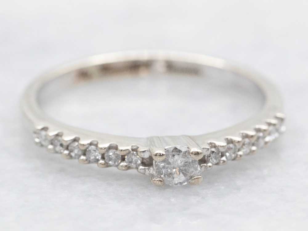 White Gold Diamond Wedding Band - image 2