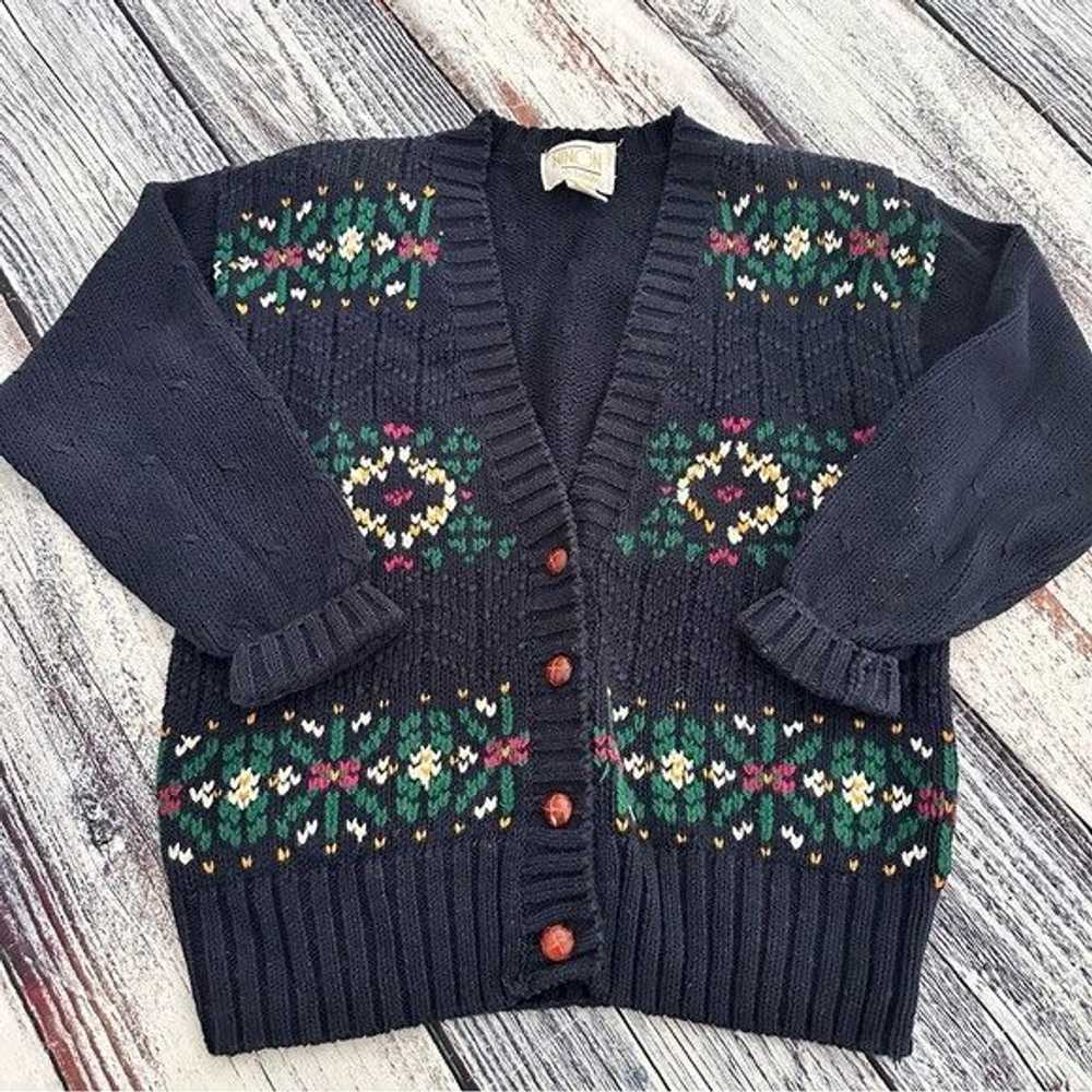 Vintage Vintage “Ninon De Lendos” Chunky Knit Flo… - image 1