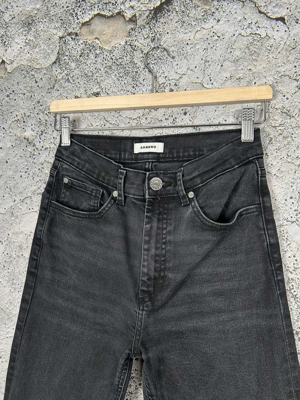 Designer × Luxury × Sandro Sandro Black Washed De… - image 3