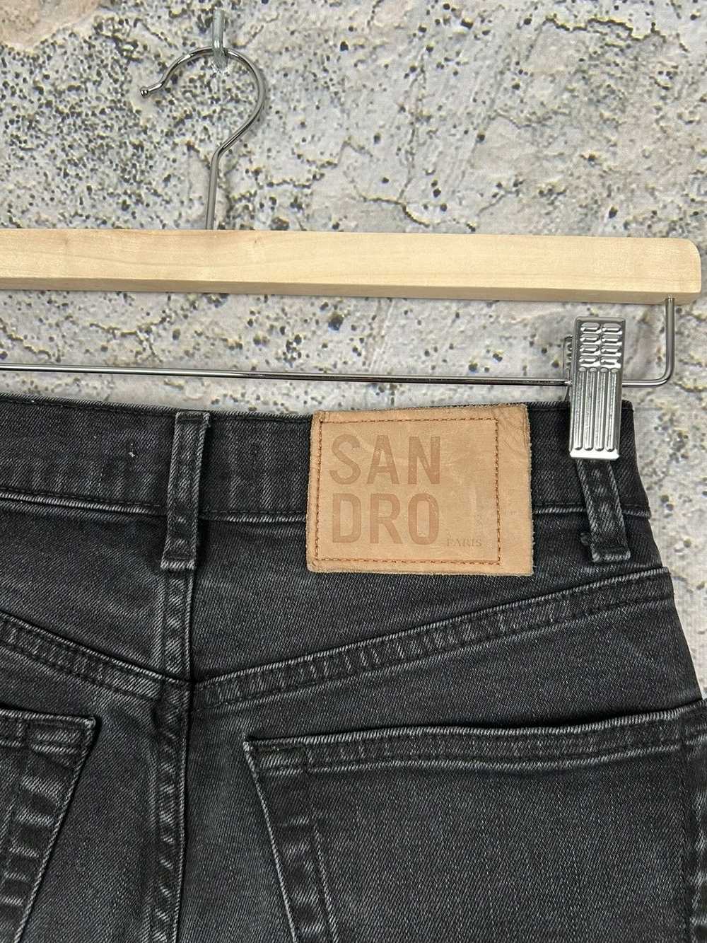 Designer × Luxury × Sandro Sandro Black Washed De… - image 5