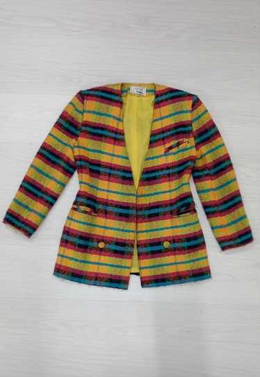 80s Vintage Styled By Yorn Blazer Jacket Yellow