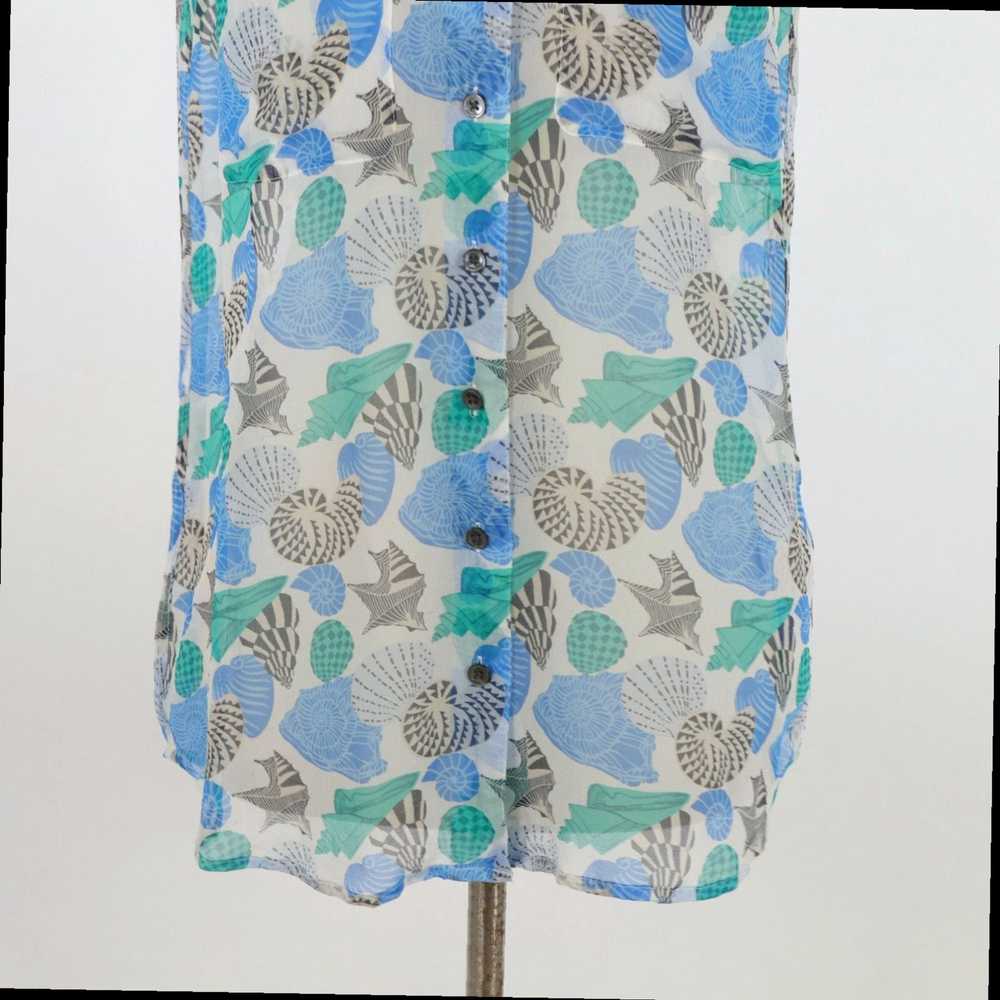 Equipment Silk Womens Sleeveless Seashells Blouse… - image 3