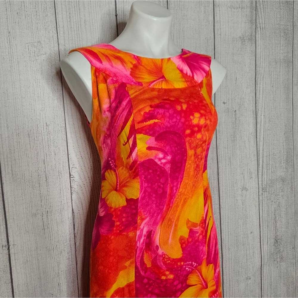 Vintage 60s Kay O'Kauai Orange & Pink Hawaiian Fl… - image 3