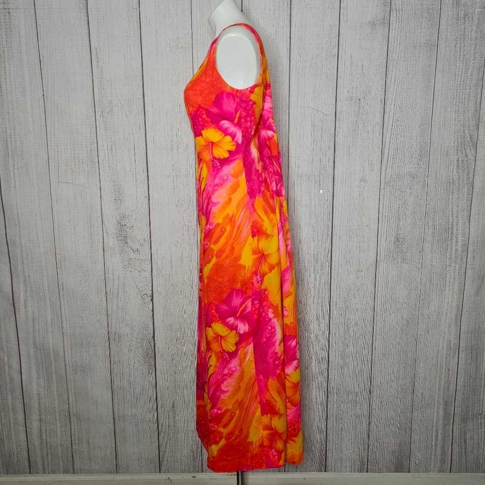 Vintage 60s Kay O'Kauai Orange & Pink Hawaiian Fl… - image 4